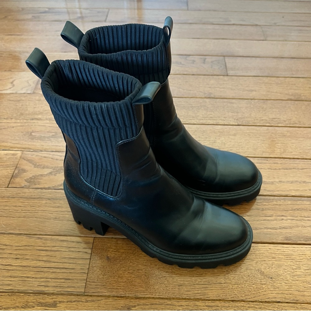Zara Lug Sole Black Boots